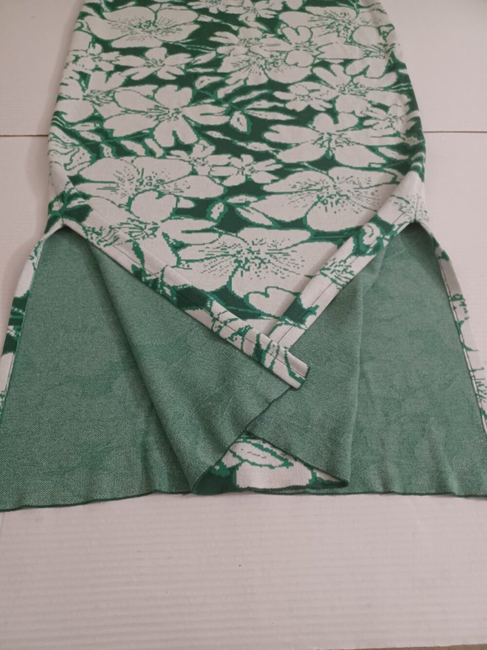 ELOQUII INTARSIA FLORAL ONE SHOULDER SWEATER DRESS GREEN WHITE PLUS SIZE 18/20 - Picture 12 of 15